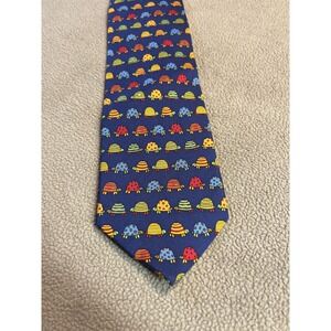 Alynn Neckwear Box Turtles Blue Tie 100%Silk USA